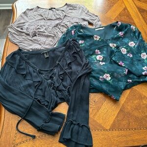 3 Cute Long Sleeve Tops Bundled